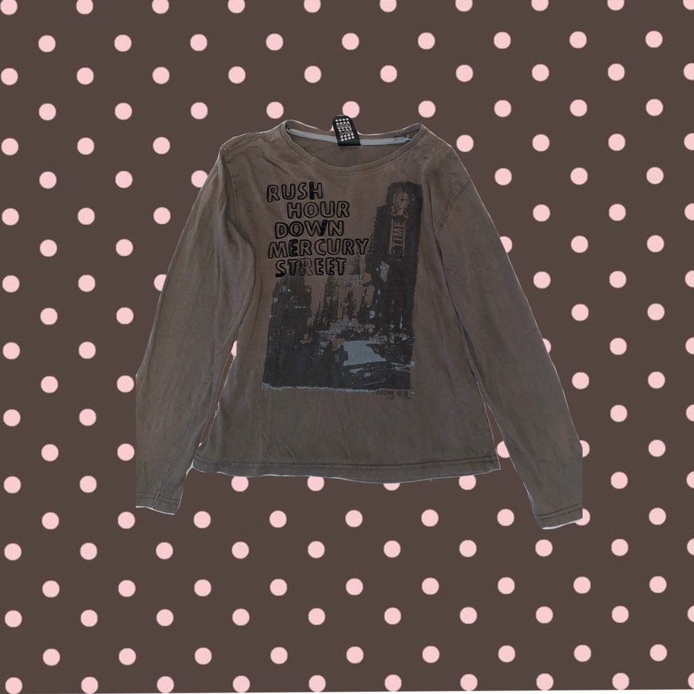 Brown Graphic Long Sleeve Shirt